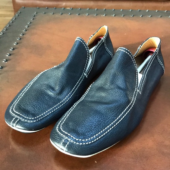 New Prada Dark Blue size 12 slip-on moccasins main image 6